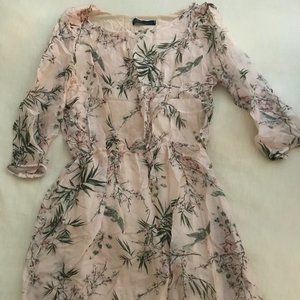 Silk Floral Print Dress by Lola (Small, 3/4 sleeves)